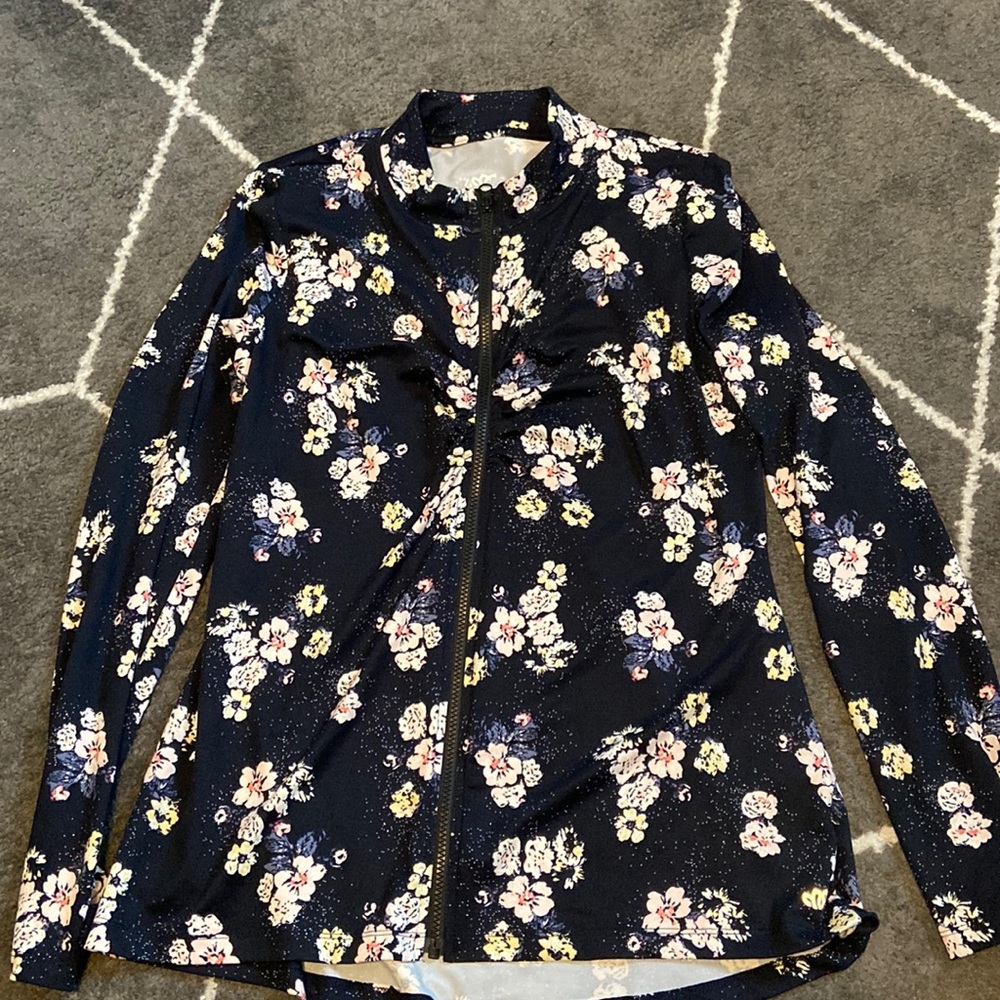 Maurices floral zip up active jacket